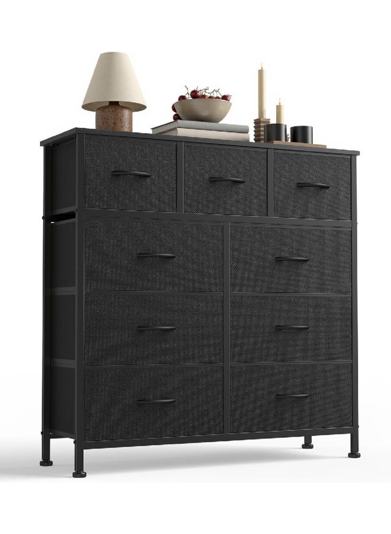 غايو خزانة أدراج بـ 9 أدراج لغرفة النوم، وحدة تخزين بأدراج قماشية مع سطح خشبي وإطار فولاذي لغرفة النوم، الخزانة، وغرفة المعيشة - Image 1